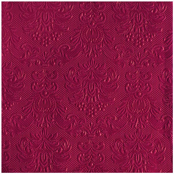 Servietten Lunch 33 x 33 cm 3-lagig mit Prägung 15 Servietten Elegance dark red Dunkelrot