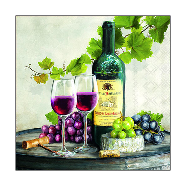 Servietten Format: 33 x 33 cm 3-lagig 20 Servietten Red wine Rotwein