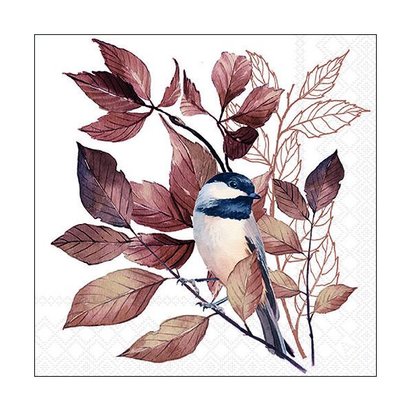 Servietten Lunch 33 x 33 cm 3-lagig 20 Servietten Lovely chickadee white liebe Meise weiß