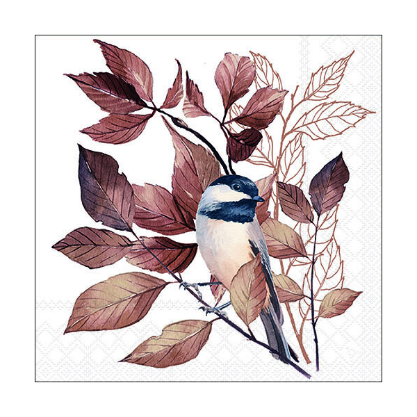Servietten Lunch 33 x 33 cm 3-lagig 20 Servietten Lovely chickadee white liebe Meise weiß