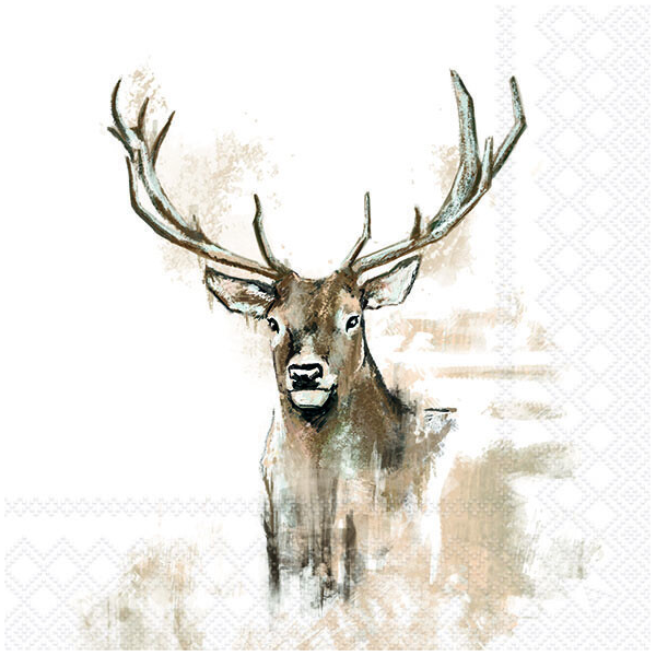 Servietten Lunch 33x33 cm 3-lagig 20 Servietten Antlers Hirsch mit Geweih