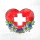 Schweiz Servietten Lunch 33 x 33 cm 3-lagig 20 Servietten Swiss heart Schweizer Herz