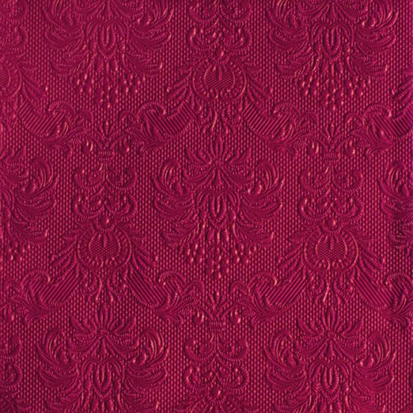 Serviette Dinner Format: 40 x 40 cm 3-lagig 15 Servietten Elegance dark red Dunkel Rot mit Prägung