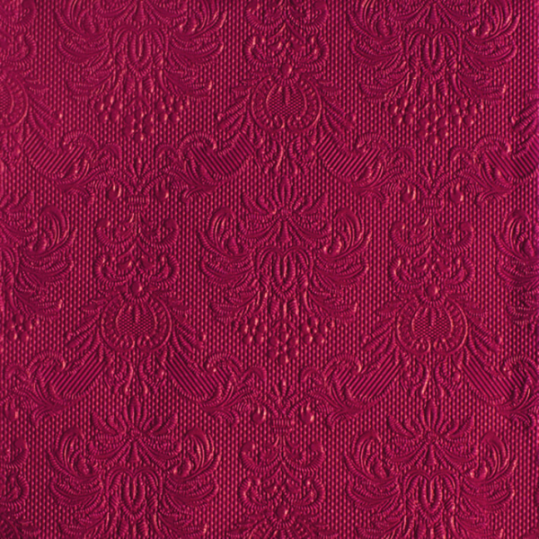 Serviette Dinner Format: 40 x 40 cm 3-lagig 15 Servietten Elegance dark red Dunkel Rot mit Prägung