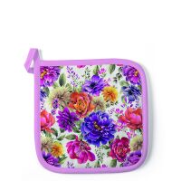 Topflappen 20 x 20 cm Anne white Anne weiss Blumen mit...