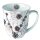 A Becher Mug 0.4 L Fine Bone China Ø 10 cm x H 10,5 cm Pine cones white Tannenzapfen