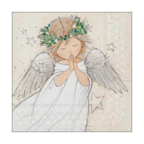 Weihnachten Cocktail Servietten 25 x 25 cm 3-lagig 15 Servietten Praying angel beetender Engel