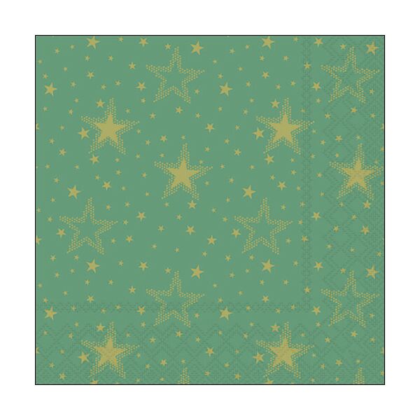 Weihnachten Servietten Format: 33 x 33 cm 3-lagig 20 Servietten Night sky gold-sage