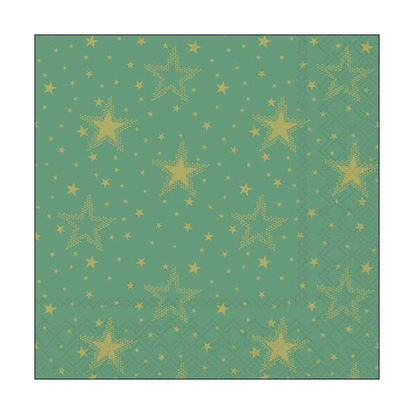 A-2026 Weihnachten Servietten Format: 33 x 33 cm 3-lagig 20 Servietten Night sky gold-sage