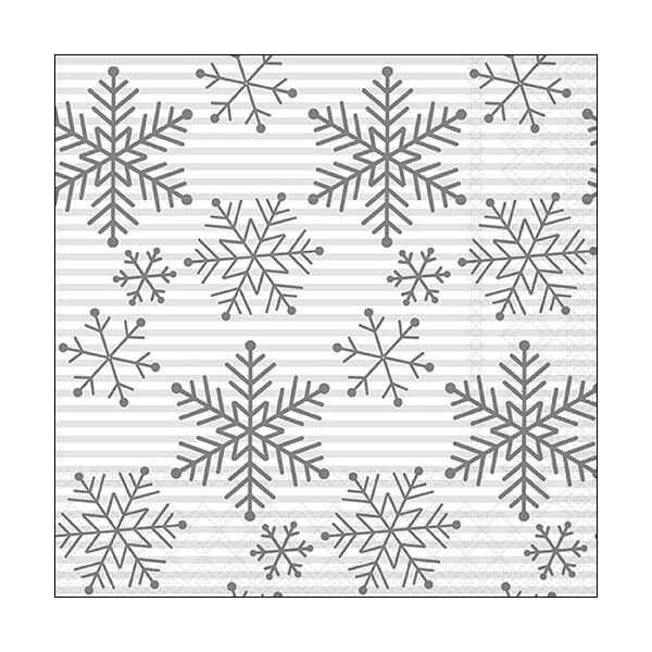Weihnachten Servietten Format: 33 x 33 cm 3-lagig 20 Servietten Falling crystals silver