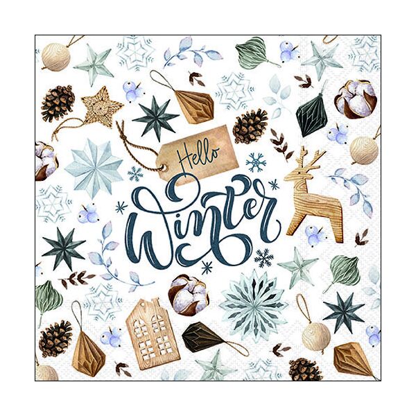 Weihnachten Servietten 33 x 33 cm 3-lagig 20 Servietten Natural winter Winter Deko