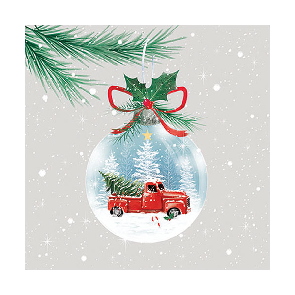 A Weihnachten Servietten Lunch Napkin Lunch Format: 33 x 33 cm 3-lagig 20 Servietten Truck in bauble FSC Mix