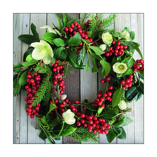 Weihnachten Servietten 33 x 33 cm 3-lagig 20 Servietten Handmade wreath Türkranz