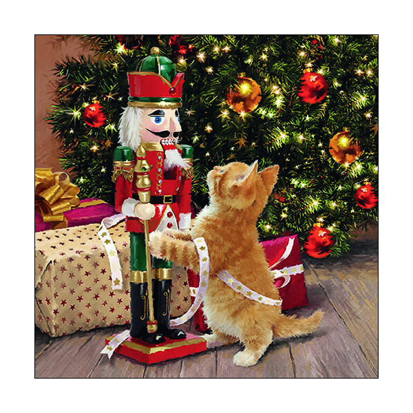 A Weihnachten Servietten Format: 33 x 33 cm 3-lagig 20 Servietten Playing with nutcracker
