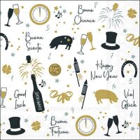 Silvester Neues Jahr Servietten Format: 33 x 33 cm...