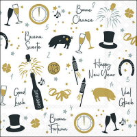 Silvester Neues Jahr Servietten Format: 33 x 33 cm...