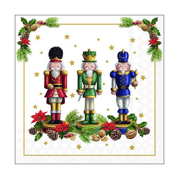 Weihnachten Servietten 33 x 33 cm 3-lagig 20 Servietten Bearded nutcracker Nussknacker