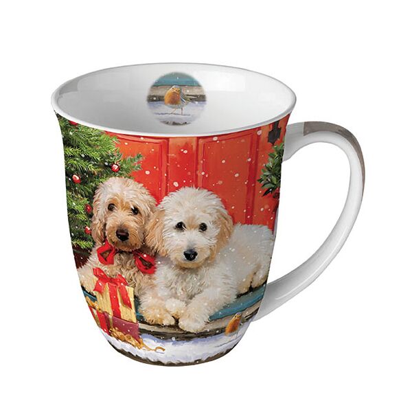 Weihnachten Becher 0.4 L Ø 10 cm x H 10,5 cm 1 Becher pro Packung Dogs at the door Hunde vor der Tür