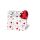 Tasche klein - CD-Format 14,5x15x6 cm - Silver Hearts - rote Herzen - silberne Ranken