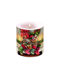 Weihnachten Kerze klein Ø 7,5 cm x 9 cm Brenndauer...