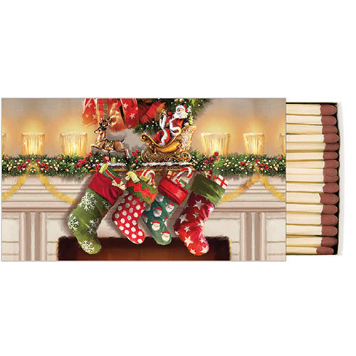 Neu 2024 - Weihnachten – Streichhölzer – Matches – Format: 6,5 x 11 cm – 45 Streichhölzer pro Packung – Hangings stockings
