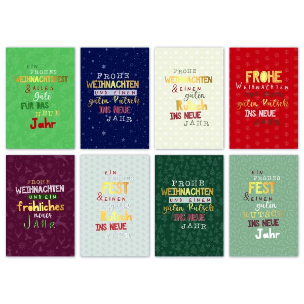 100 Weihnachtskarten mit Umschlag Bundle-UVP € 150 sortiert Schriften bunt