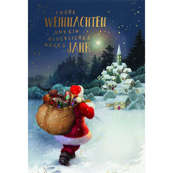 Weihnachten Beutel mit 6 Grußkarten Bundle, 2 Motive 11,5 x 17 cm, 2 versc