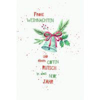 Weihnachten Glückwunschkarten Glocke mit roter...