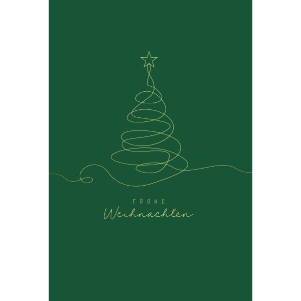 Weihnachten Glückwunschkarte mit Umschlag Schriftkarte mit Goldfolie Frohe Weihnachten