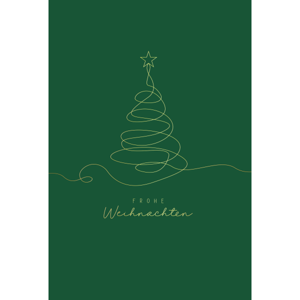 Weihnachten Glückwunschkarte mit Umschlag Schriftkarte mit Goldfolie Frohe Weihnachten