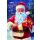 Weihnachten Glückwunschkarten Weihnachtsmann mit Geschenk, Naturkarton