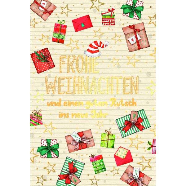 Weihnachten Grußkarte Glückwunschkarte mit Umschlag Green Line Geschenke, Zuckerrohr