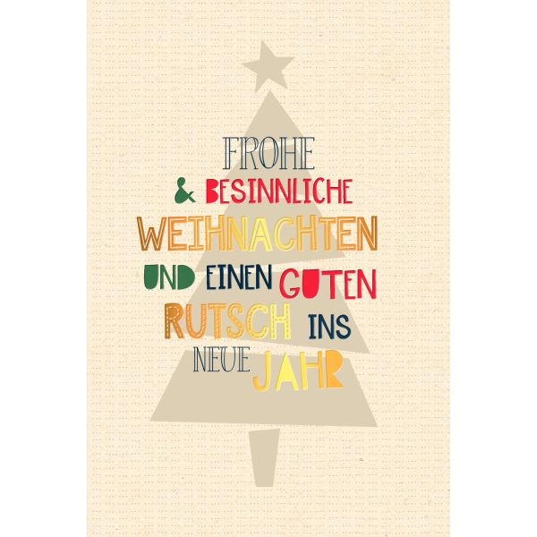 Weihnachten Grußkarte Glückwunschkarte mit Umschlag Green Line Schriftkarte, Zuckerr