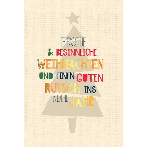 Weihnachten Grußkarte Glückwunschkarte mit Umschlag Green Line Schriftkarte, Zuckerr