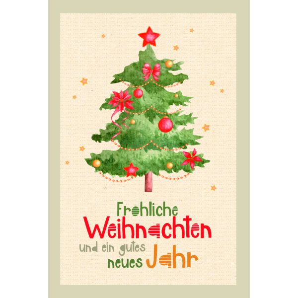 Weihnachten Grußkarte Glückwunschkarte mit Umschlag Green Line Weihnachtsbaum, Zucke