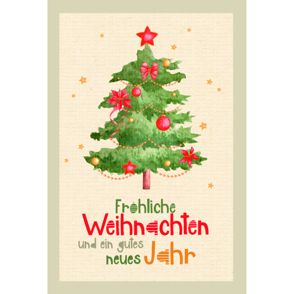Weihnachten Grußkarte Glückwunschkarte mit Umschlag Green Line Weihnachtsbaum, Zucke