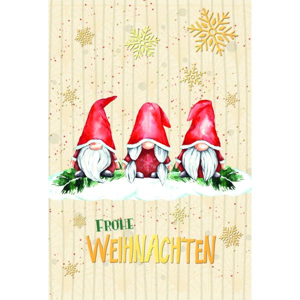 Weihnachten Grußkarte mit Umschlag Green Line Wichtel Zuckerrohrpapier