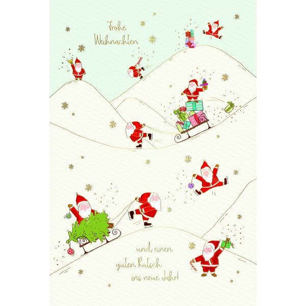 Weihnachten Skorpions art Glückwunschkarten Weihnachtsmänner, Naturkarton, mit Goldfolie und Blindprägung