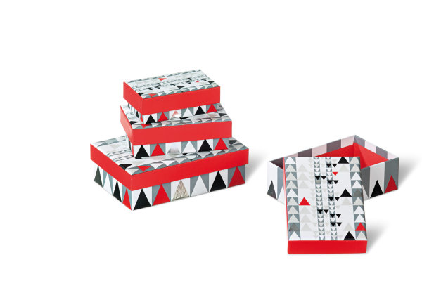 Geschenkkartonage -  Kartonsatz 4-tlg, klein - Dekor: New Graphic