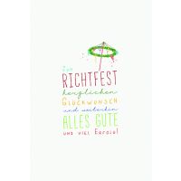 Richtfest Glückwunschkarten Richtkranz, Naturkarton