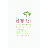 Richtfest Glückwunschkarten Richtkranz, Naturkarton
