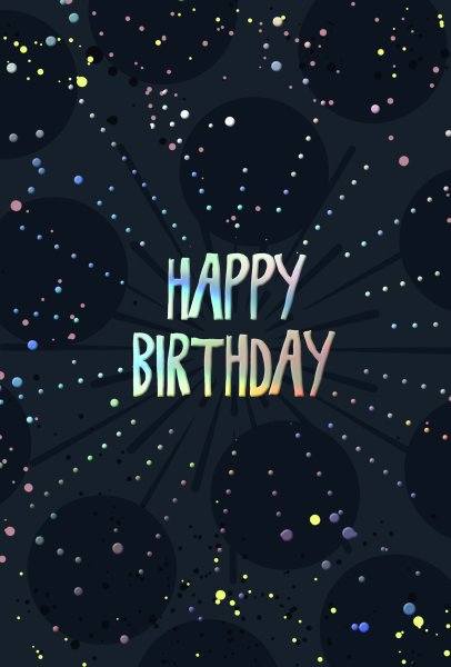 Geburtstag - Glückwunschkarten im Format  11,5 x 17 cm - Schriftkarte, mit Regenbogenfolie