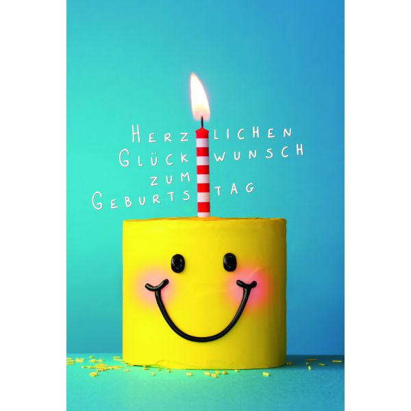 Geburtstag Glückwunschkarten Brennende Smiley-Kerze