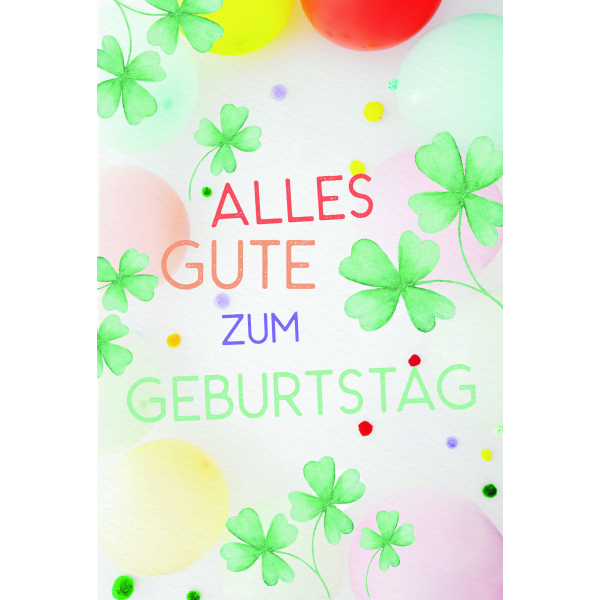 Geburtstag Glückwunschkarten Kleeblätter, Naturkarton