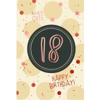 18. Geburtstag Unverpackte Glückwunschkarte mit...