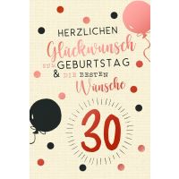 30. Geburtstag Unverpackte Glückwunschkarte mit...