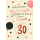 30. Geburtstag Unverpackte Glückwunschkarte mit Umschlag Greenline 30. Geburtstag Herzlichen Glückwunsch