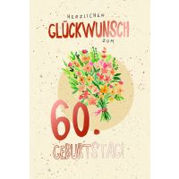 60. Geburtstag Karte mit Umschlag folienfrei unverpackt...