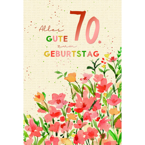 70. Geburtstag Karte mit Umschlag folienfrei unverpackt Greenline
