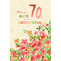 70. Geburtstag Karte mit Umschlag folienfrei unverpackt...